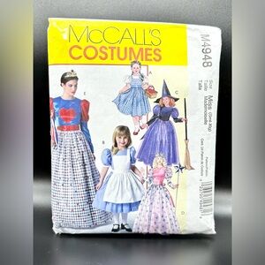 McCalls Costumes Pattern M4948 uncut size Miss Sm-Xlg Halloween